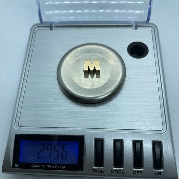 Retired 14k Solid Yellow Gold James Avery Chunky Letter M Charm Bead - Picture 6 of 7